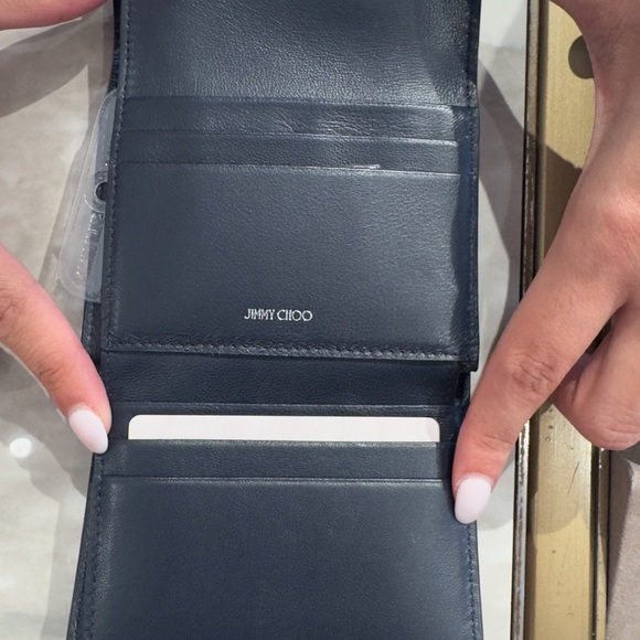 jimmy choo cheri navy trifold wallet - Picture 3 of 5